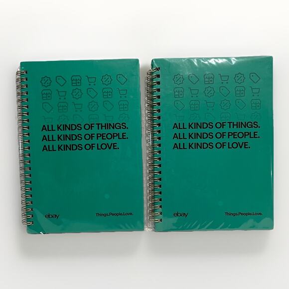 eBay Journal Notebook Green All Kinds Of Things, People, Love eBay Logo Lot of 2 - Picture 4 of 4
